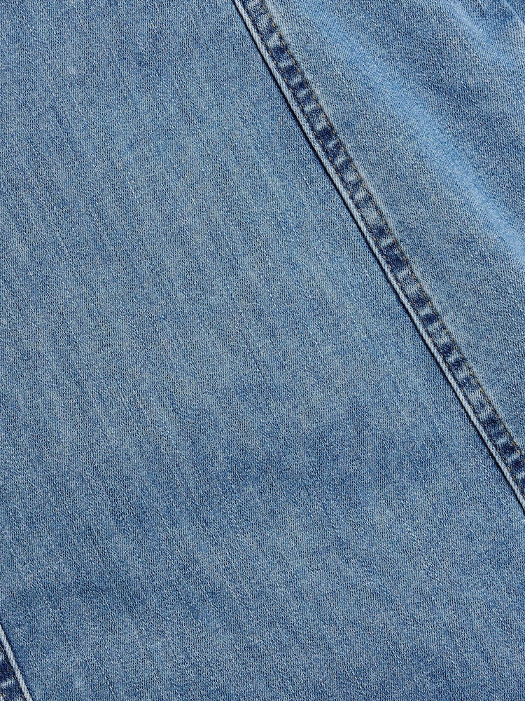 River Island Blue Denim Bardot Midi Dress - Image 4 of 4