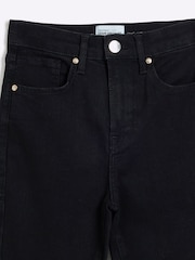 River Island Black Petite High Rise Tummy Hold Flare Jeans - Image 4 of 5