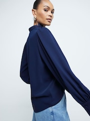 River Island Blue Floral Appliqué Blouse - Image 2 of 4