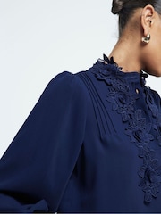 River Island Blue Floral Appliqué Blouse - Image 3 of 4