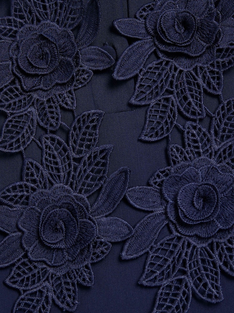 River Island Blue Floral Appliqué Blouse - Image 4 of 4
