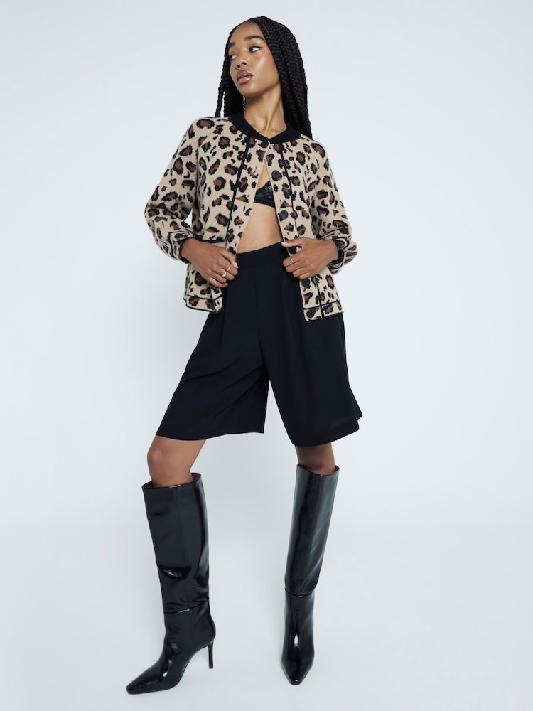 River Island Black Straight Shaft High Leg Boots - Image 1 of 4