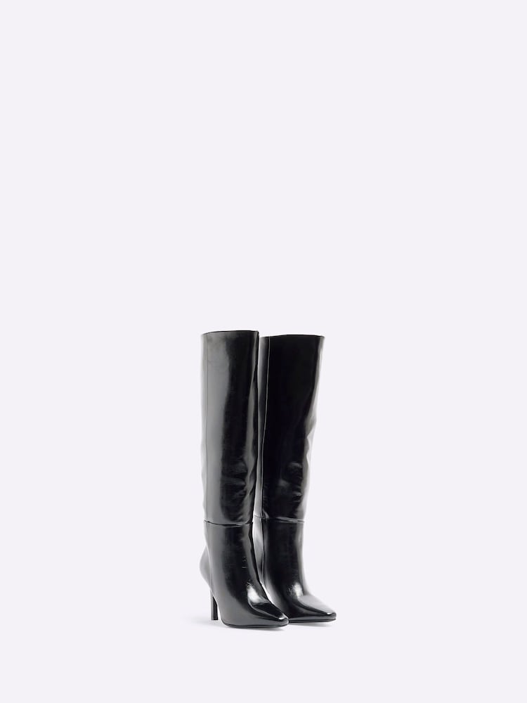 River Island Black Straight Shaft High Leg Boots - Image 2 of 4