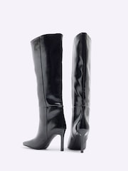River Island Black Straight Shaft High Leg Boots - Image 4 of 4