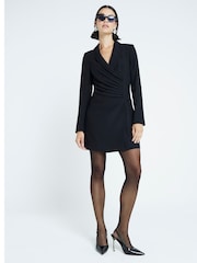 River Island Black Ruched Blazer Dress - Image 1 of 4