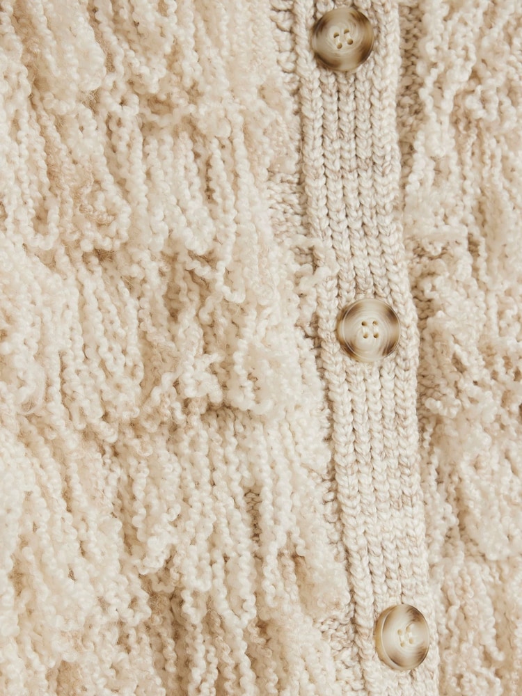 River Island Cream Fringe Knitted Cardigan - Image 4 of 4