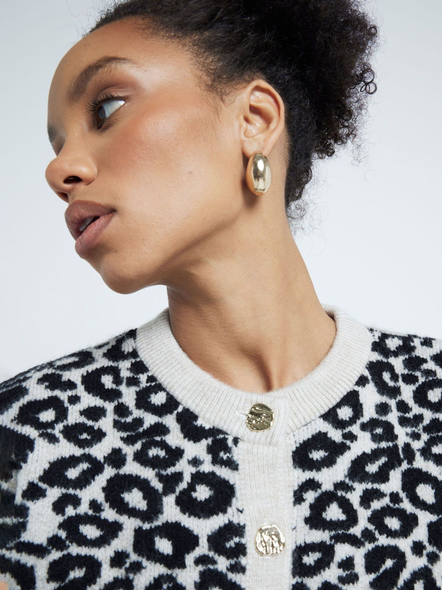 Buy River Island Cream Animal Print Oversized Cardigan from Next USA