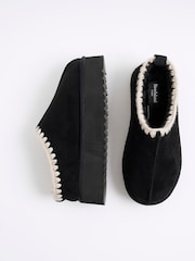 River Island Black Faux Fur Lined Platform Slippers - Image 3 of 4
