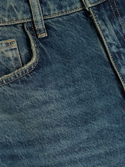 River Island Blue 100% Cotton Petite High Rise Barrel Jeans - Image 6 of 7