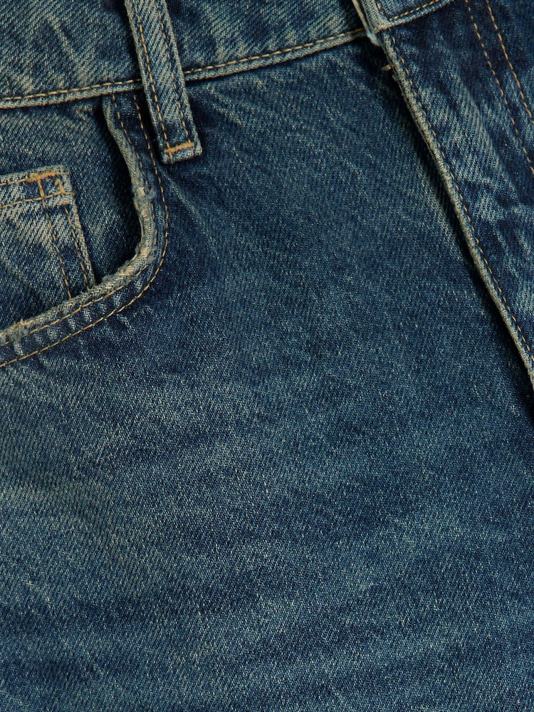 River Island Blue 100% Cotton Petite High Rise Barrel Jeans - Image 6 of 7