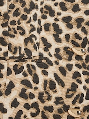 River Island Brown Leopard Scuplted Cocoon Jacket - Image 6 of 6