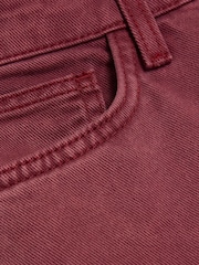 River Island Red 100% Cotton Mid Rise Soft Wide Leg Jeans - Image 4 of 4
