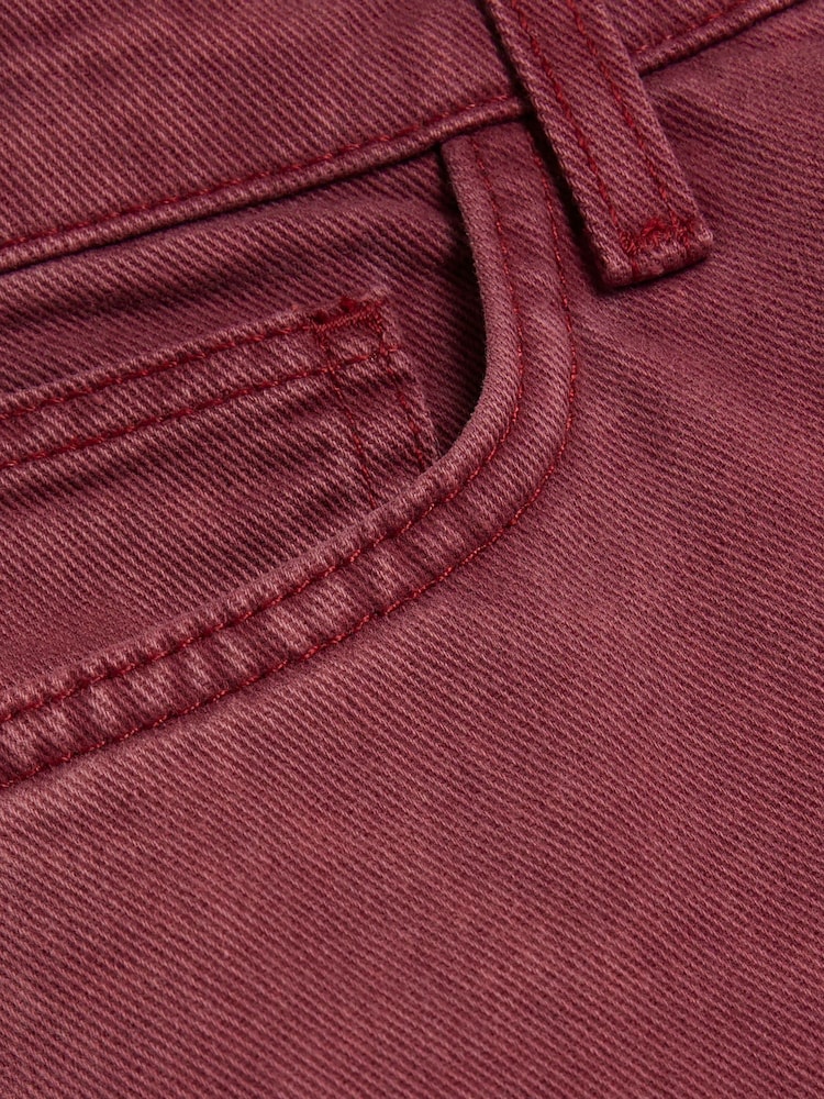 River Island Red 100% Cotton Mid Rise Soft Wide Leg Jeans - Image 4 of 4