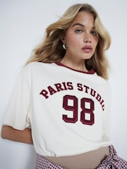 River Island Cream "Paris Studio" 100% Cotton T-Shirt - Image 2 of 4