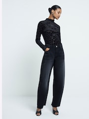 River Island Black Leopard print High Neck Bodysuit - Image 2 of 4