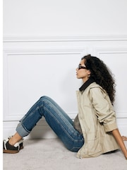 River Island Stretch-Jeans aus 100 % Baumwolle in Straight-Fit mit hoher Taille - Bild 3 von 6
