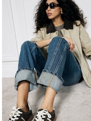 River Island Stretch-Jeans aus 100 % Baumwolle in Straight-Fit mit hoher Taille - Bild 4 von 6