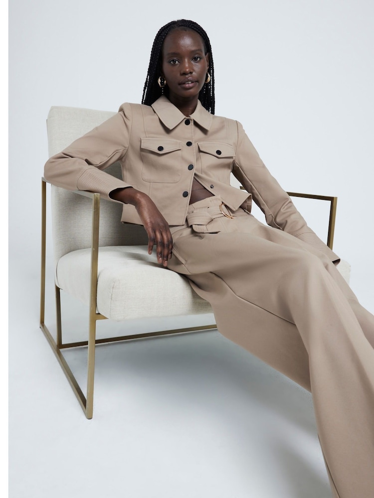 River Island Beige Fitted Utility Jacket - Image 3 of 6