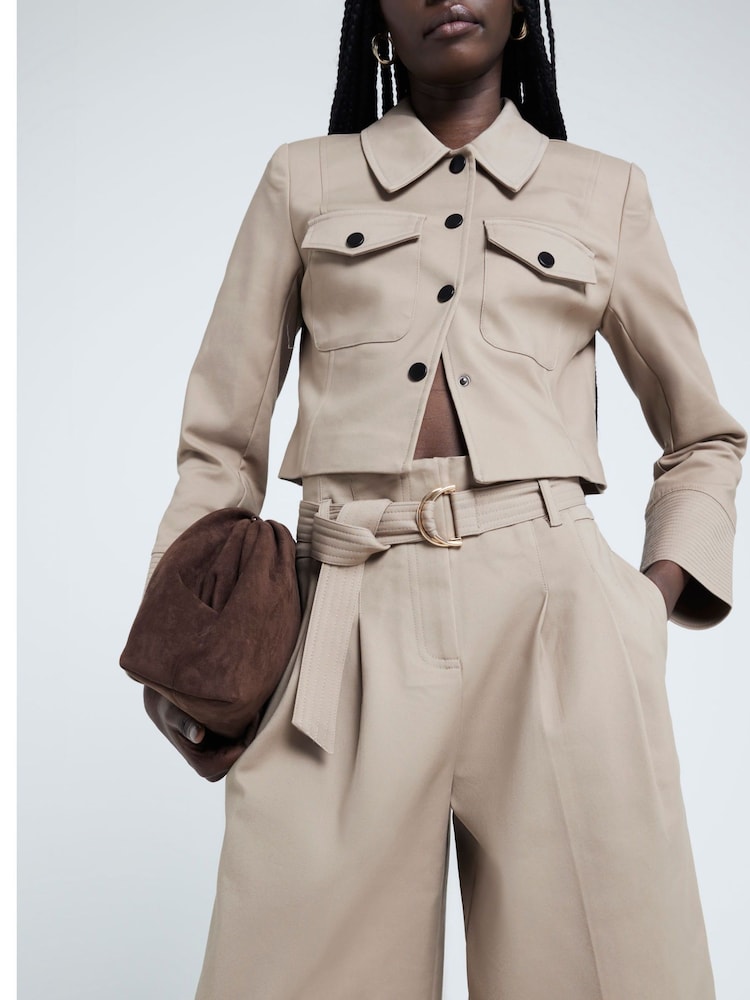 River Island Beige Fitted Utility Jacket - Image 4 of 6