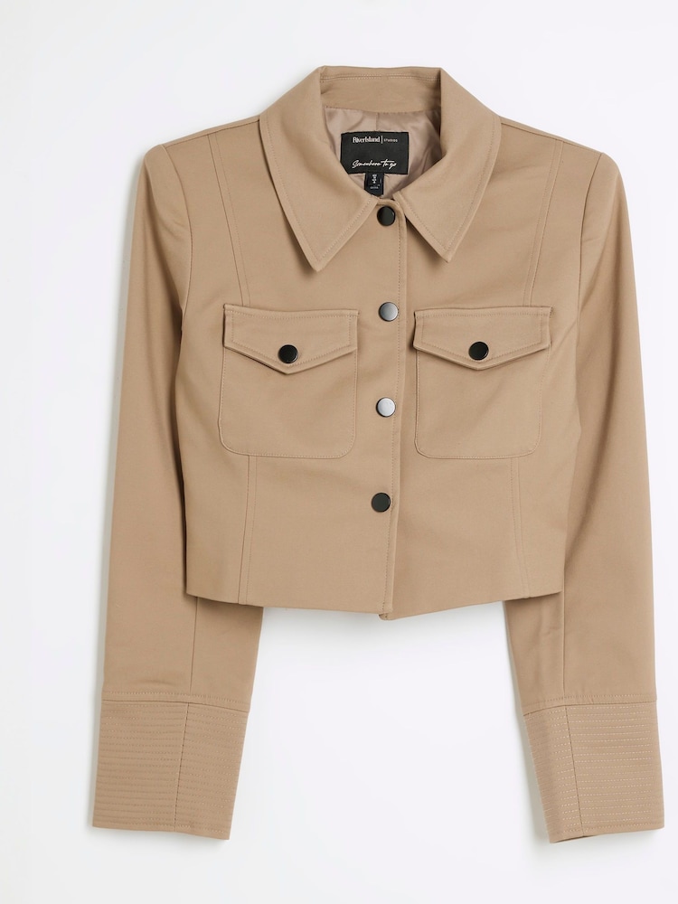 River Island Beige Fitted Utility Jacket - Image 5 of 6