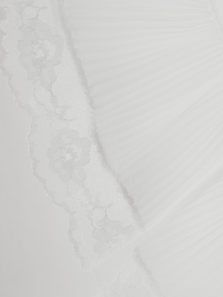 River Island White Lace Trim 100% Cotton T-Shirt - Image 4 of 4