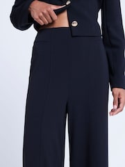 River Island Black Wide Leg Stitch Detail Trousers - Image 4 of 6