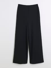 River Island Black Wide Leg Stitch Detail Trousers - Image 5 of 6