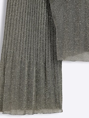 River Island Silver Flute Sleeve Plisse Hem Top - Image 4 of 4