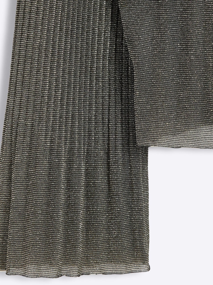 River Island Silver Flute Sleeve Plisse Hem Top - Image 4 of 4