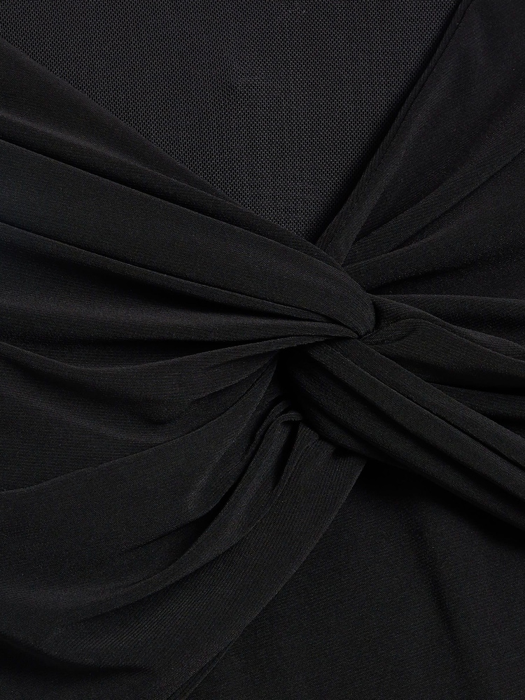 River Island Black Mesh Panel Detail Bodysuit - Image 4 of 4