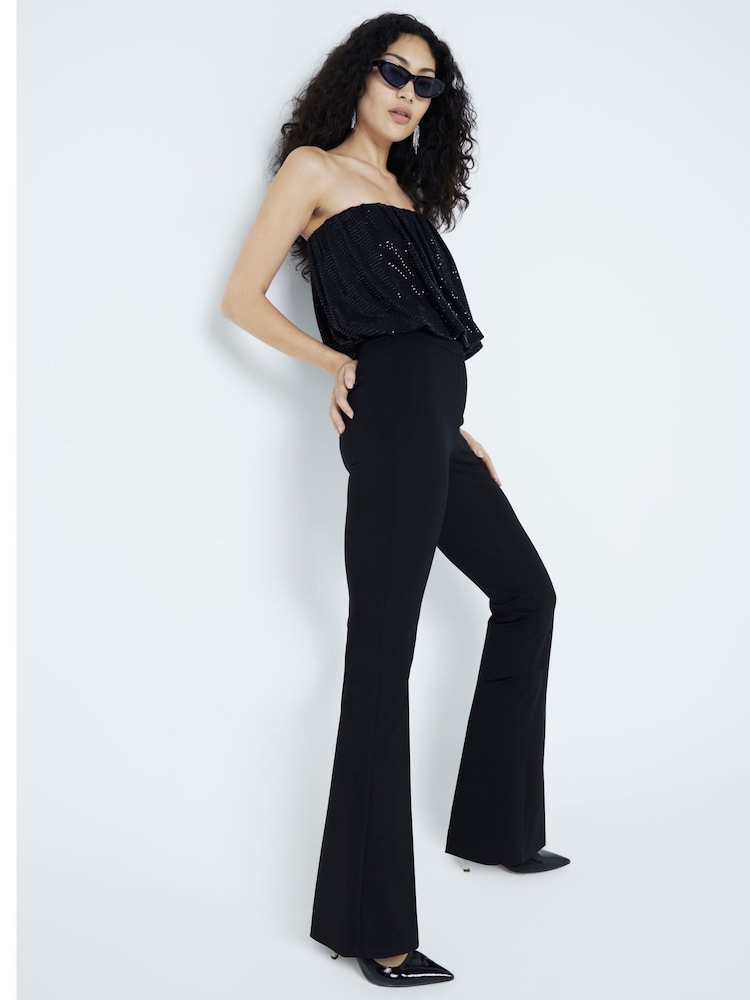 River Island Black Glitter Bubble Bandeau Top - Image 2 of 6 River Island Black Glitter Bubble Bandeau Top - Image 2 of 6