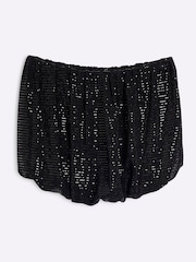 River Island Black Glitter Bubble Bandeau Top - Image 5 of 6