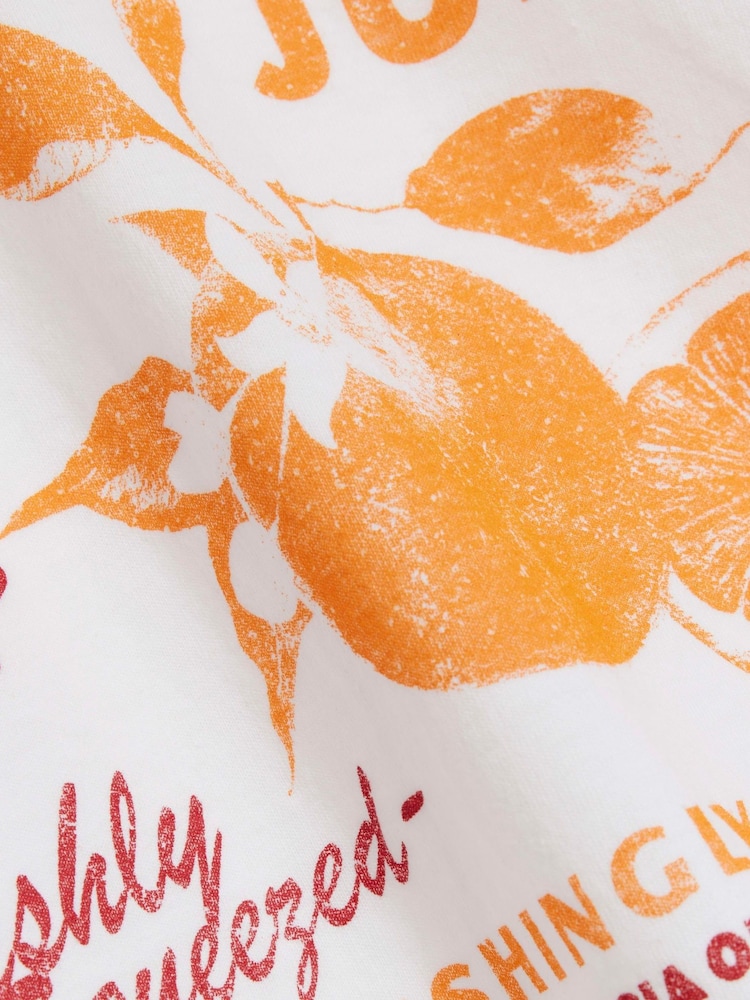 River Island White Fruit 100% Cotton Graphic T-Shirt - Image 4 of 4 River Island White Fruit 100% Cotton Graphic T-Shirt - Image 4 of 4
