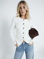River Island White Tailored Button Jacket - Image 1 of 4