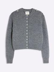River Island Grey Button Front Knitted Cardigan - Image 4 of 5