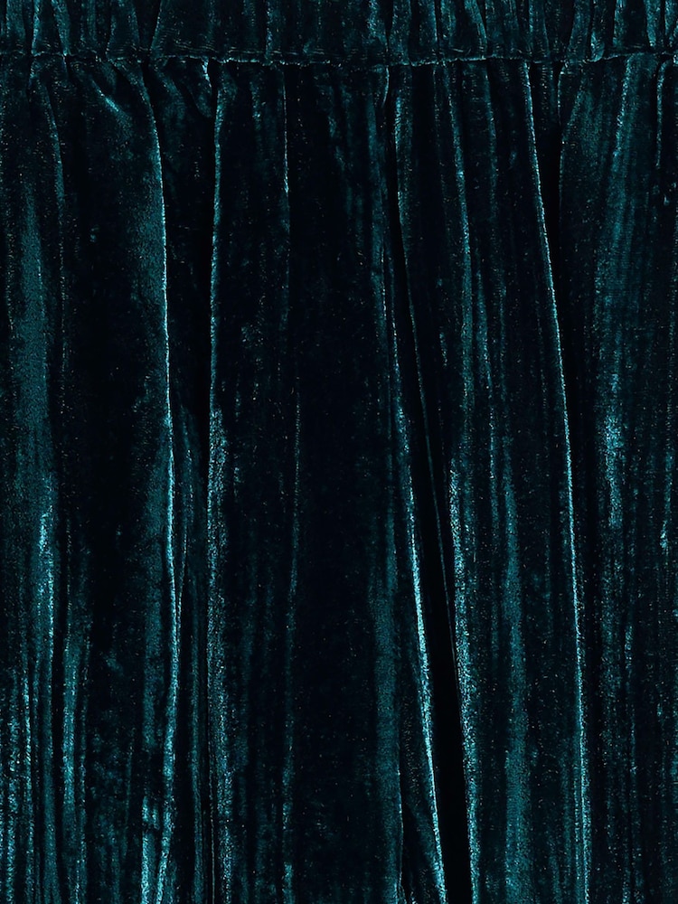 River Island Green Velvet Wide Leg 100% Cotton Trousers - Image 4 of 4