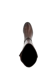 Dune London Brown Tatter Double Buckle High Boots - Image 5 of 6