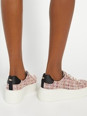 Dune London Pink Episode Flatform Lace Up Trainers - Image 1 of 2