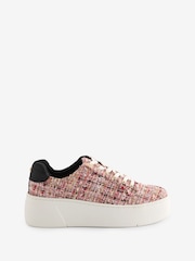 Dune London Pink Episode Flatform Lace Up Trainers - Image 2 of 2