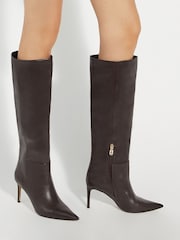Dune London Red Serve Pull On Knee High Boots - Image 1 of 6