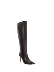 Dune London Red Serve Pull On Knee High Boots - Image 3 of 6