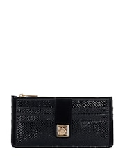 Dune London Black Karlos Long Turn Lock Purse - Image 1 of 5
