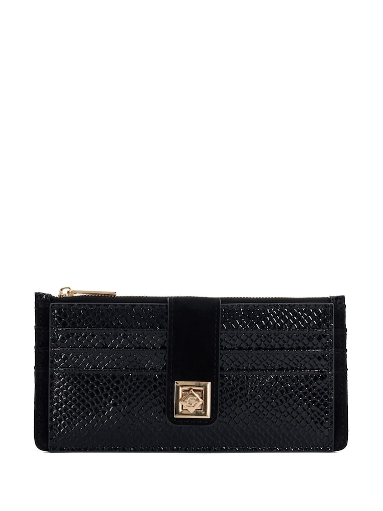 Dune London Black Karlos Long Turn Lock Purse - Image 1 of 5