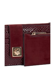 Dune London Burgundy Karlos Long Turn Lock Purse - Image 3 of 4