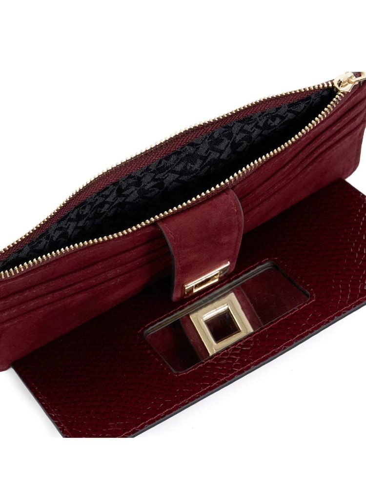 Dune London Burgundy Karlos Long Turn Lock Purse - Image 4 of 4 Dune London Burgundy Karlos Long Turn Lock Purse - Image 4 of 4