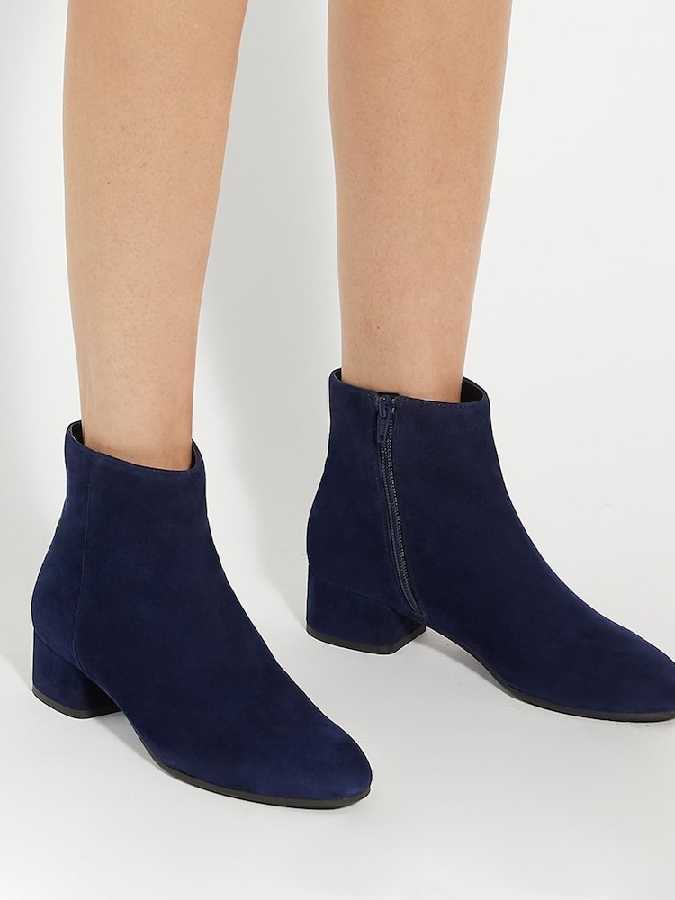 Dune London Blue Wide Fit Pippie Smart Low Boots - Image 1 of 6