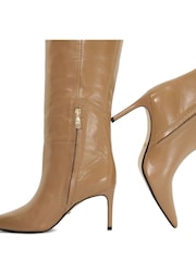Dune London Brown Serve Pull On Knee High Boots - Image 6 of 6
