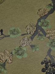 River Island Green Floral Embelished 100% Cotton Sweatshirt - Image 6 of 6