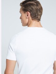 River Island White Herringbone Muscle Fit Knit T-Shirt - Image 2 of 3