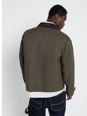 River Island Khaki Regular fit Collar Waxed 100% Cotton Jacket - Image 2 of 6